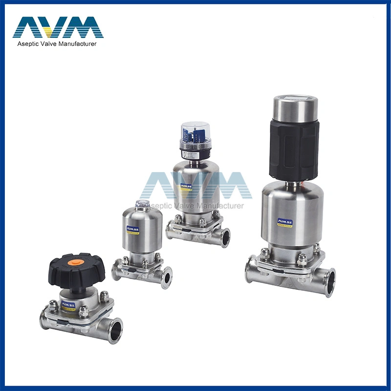 Stainless Steel Hygienic Pneumatic Actuator Diaphragm Valves