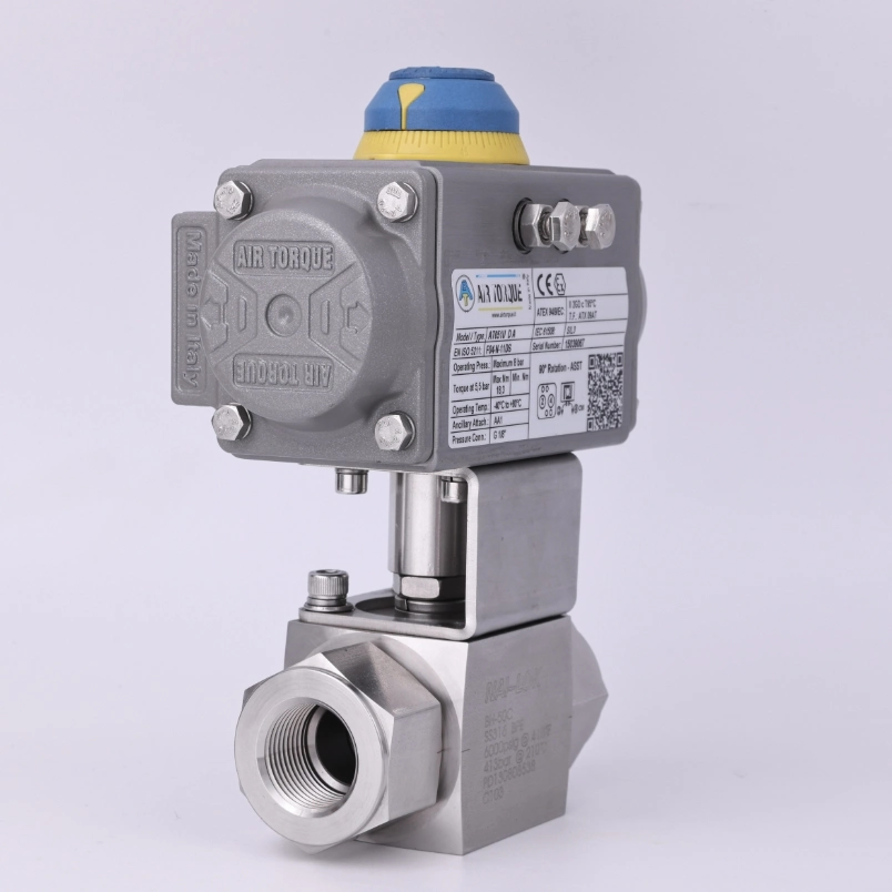 Nai-Lok Stainless Steel 316 Instrument Valve with Air Torque Pneumatic Actuated Ball Valve Single Actuating Normally Close Ball Valves