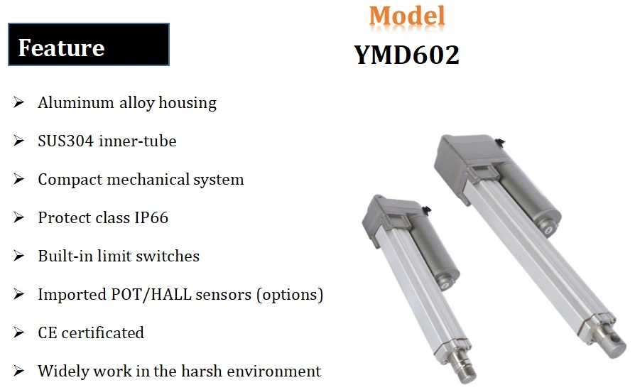 2000n 100mm 12V IP65 Waterproof Electric Linear Actuator with Fast Stroke Speed