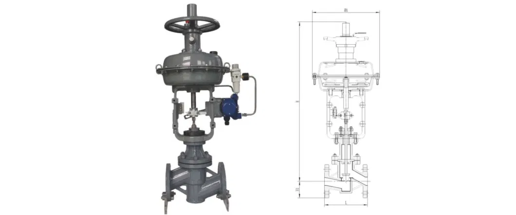High Pressure Lightweight Pneumatic Diaphragm Control Fluorine Lined Regulating Valve