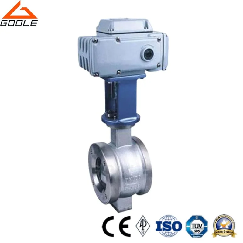 Electric/Motorized Wafer Type Soft Seated V Port Segment Control Ball Valve