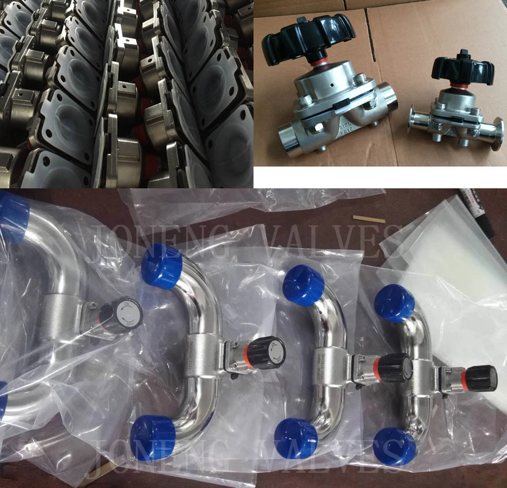 DN15 2 Way Anuel Normally Open Tank EPDM Regulating Joneng Stainless Steel Sanitary Pneumatic Welded-Clamped Diaphragm Valve Single Acting Actuator (JN-DV 1003)