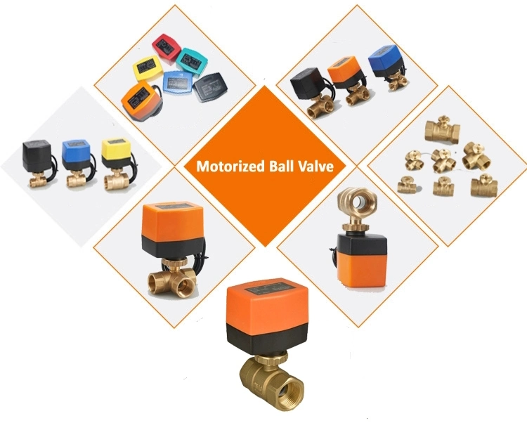 3 Way Electric Actuator Central Heating DN20 Motorized Ball Valve for HVAC Water Flow Control