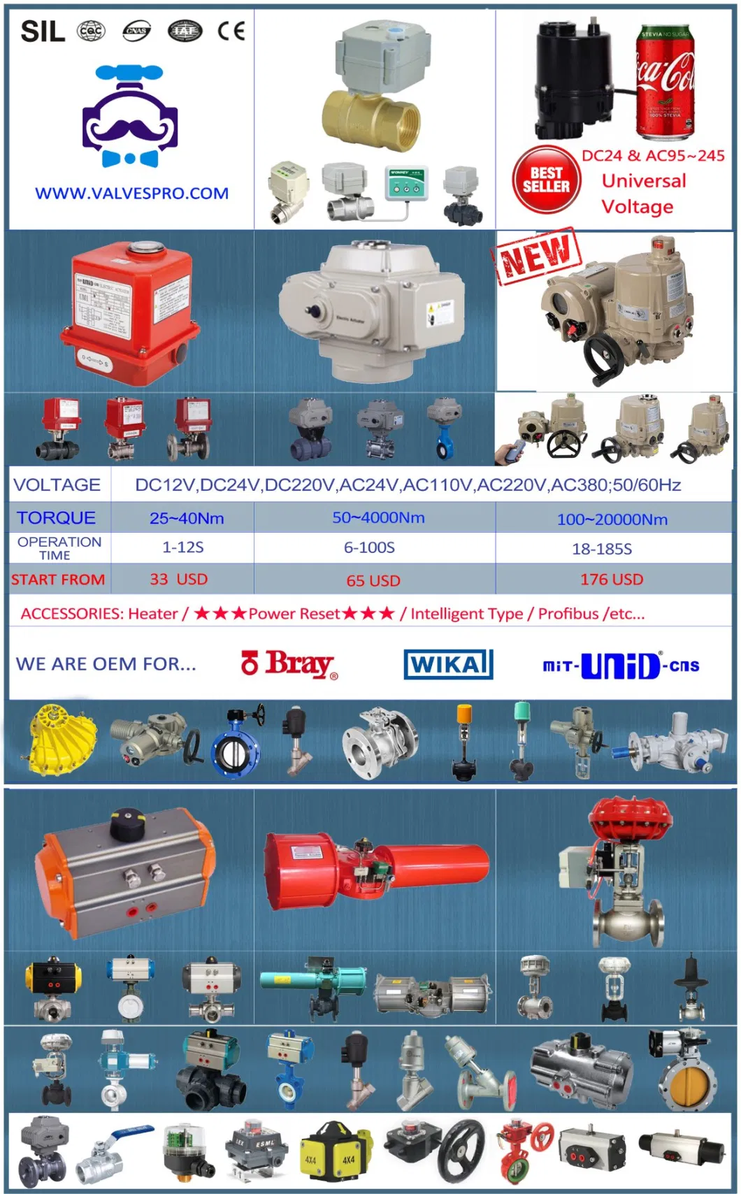 Smart Quarter-Turn Electric Actuator, Super Small with Aluminum Alloy Housing, IP67 Weather Proof