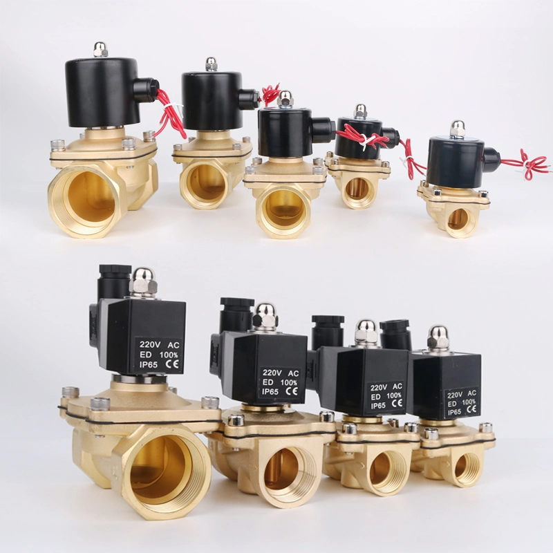 2W-350-35 Water Oil Gas 12VDC 24VDC 220VAC Normally Closed Open Brass Solenoid Motorized Valve