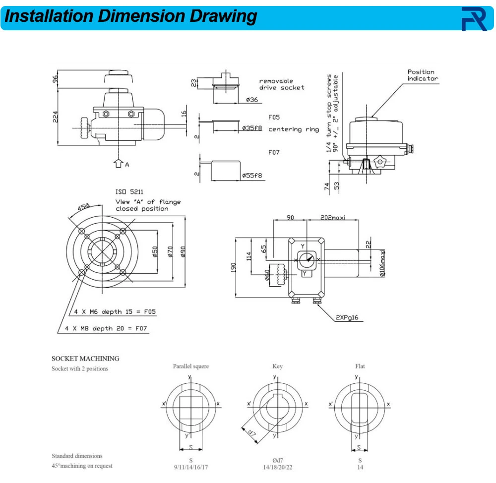 Quarter Turn Rotary Electric Valve Actuator Price on-off Type OA6 OA8