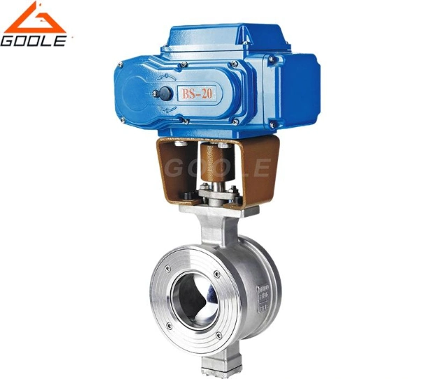 Electric/Motorized Wafer Type Soft Seated V Port Segment Control Ball Valve