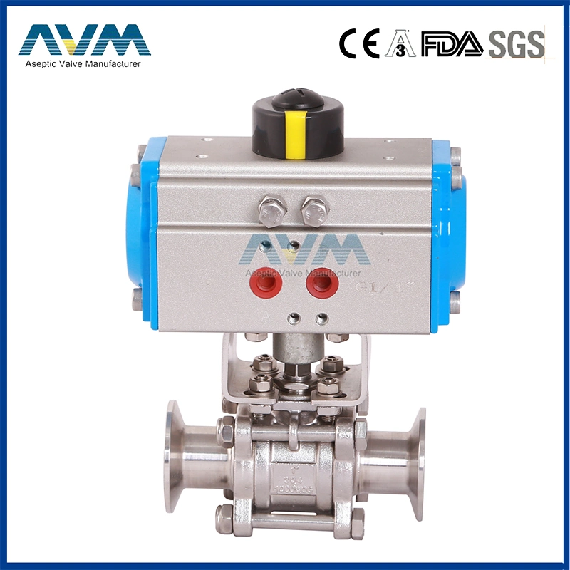 Sanitary Straight Clamp Ball Valve with Motor-Driven