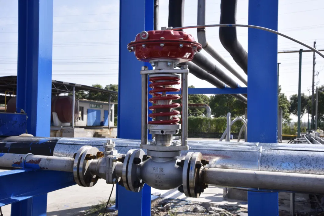 Top Guide Single Seated Pneumatic Diaphragm Actuator Pneumatic Control Globe Valves