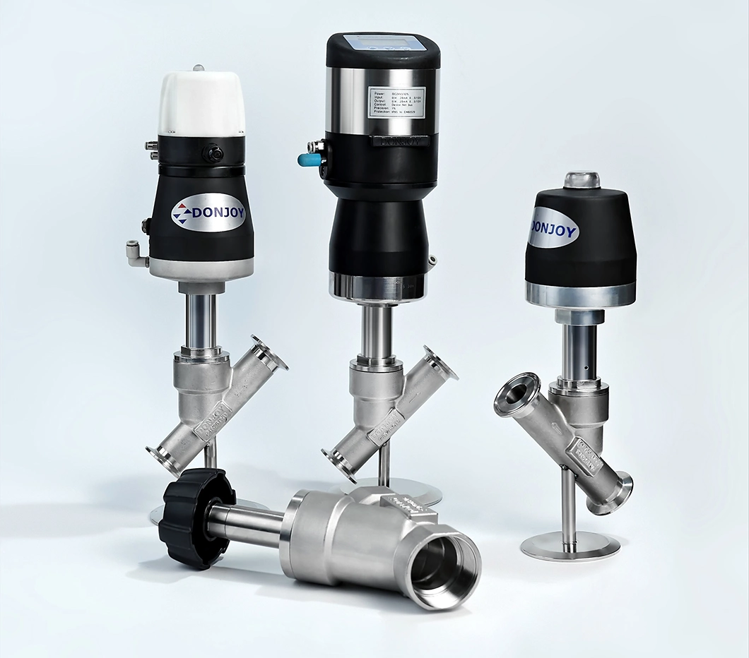 3A Certified Sanitary Stainless Steel Air Actuated Globe Valve with Control Unit