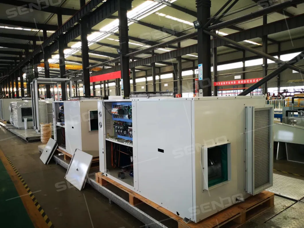 Commercial Industrial Air Cooled DC Inverter Type Rooftop Packaged Central Air Conditioner with Hitachi Inverter Scroll Compressors