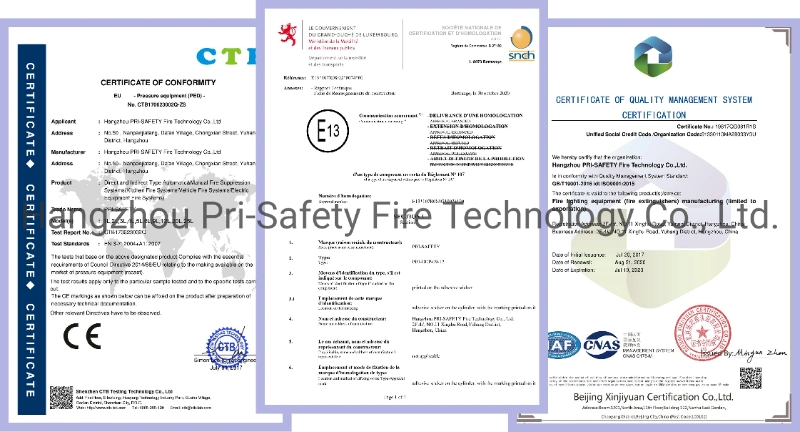 Un ECE R107 Certificated Automatic Fire Suppression System for Vehicle Engine Room