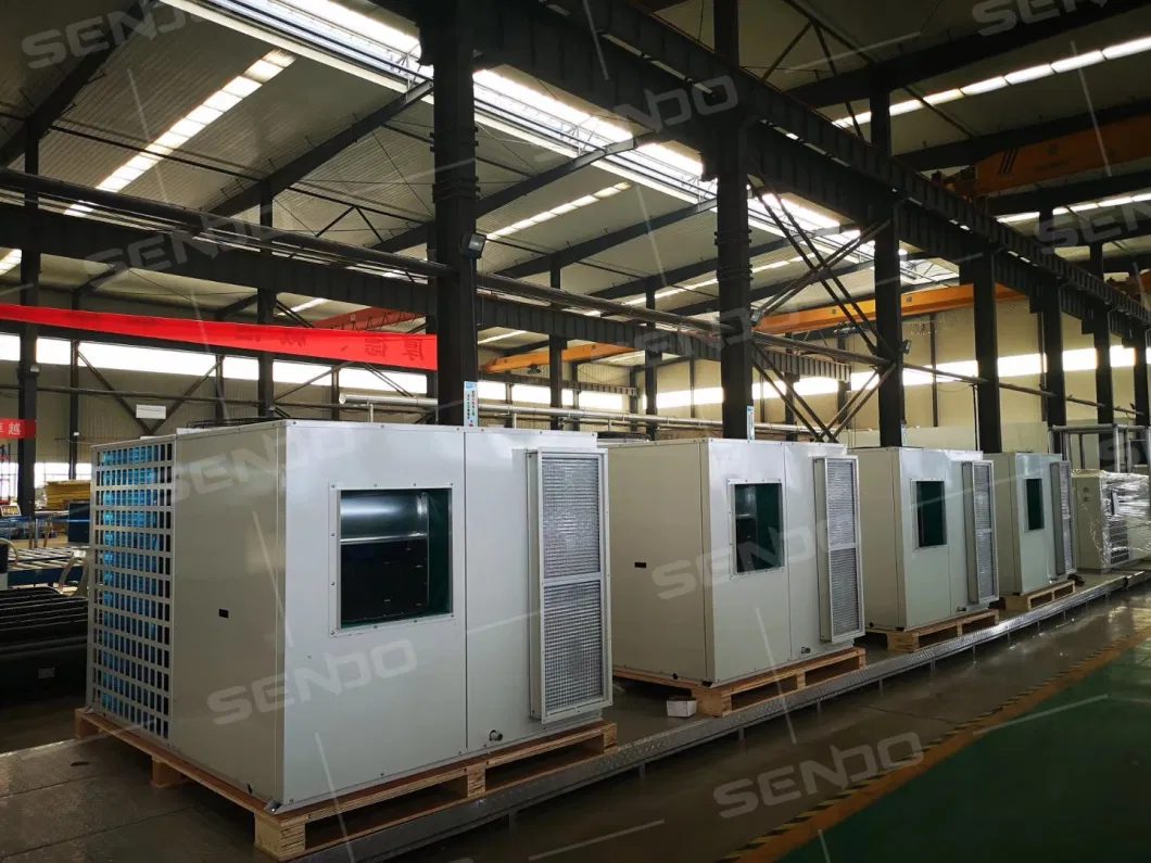 Commercial Industrial Air Cooled DC Inverter Type Rooftop Packaged Central Air Conditioner with Hitachi Inverter Scroll Compressors