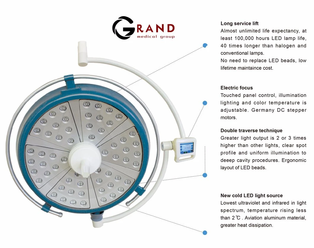 Two Arm Ceiling Mount LED Shadowless Operating Lamp Hospital Equipments