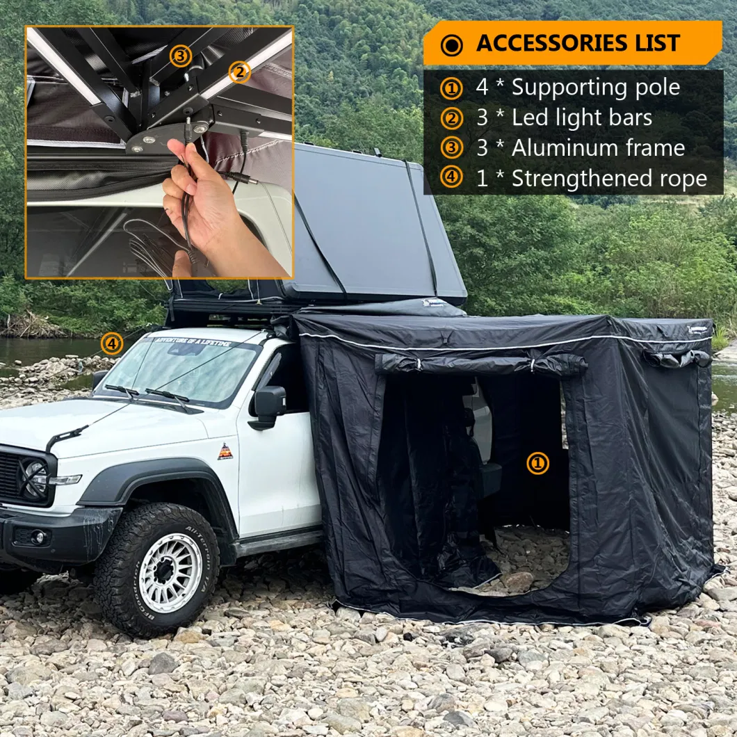 SUV Sunshade Light 270 Degree Car Side Awning Annex Room with Walls