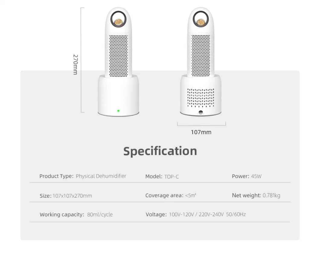 Small Quest Compact Wardrobe Electric Air Desiccant Mini Portable Home Dehumidifier