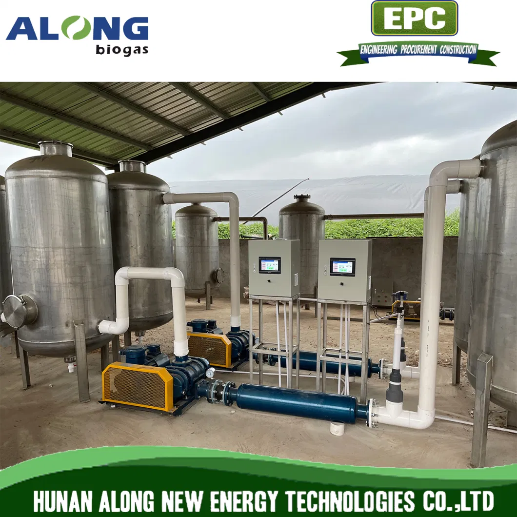 500m3/H Biogas Desulfurization Dehumidification Scrubber Tower System