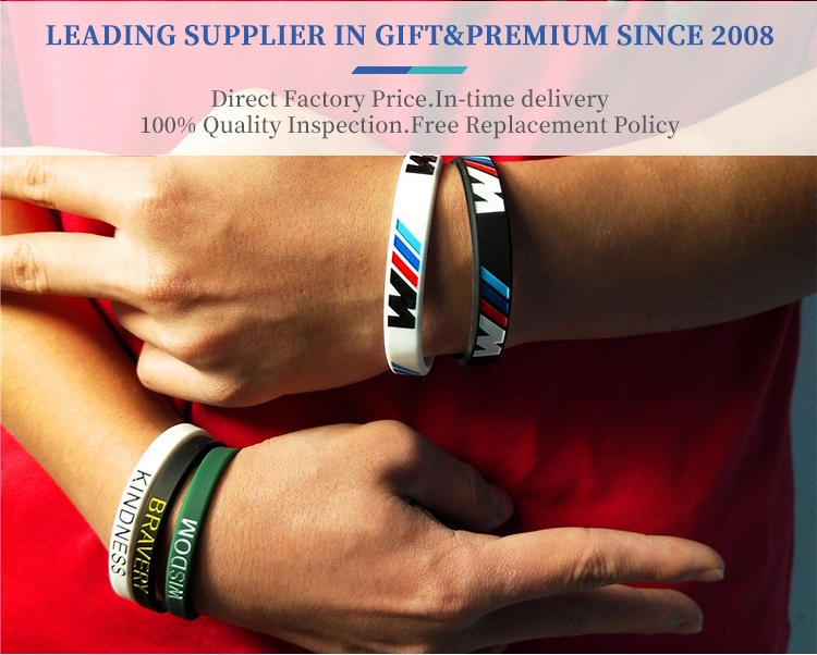 Wholesale Promotional Custom Eco Friendly Souvenir Sports Country Flag Logo Printing Silicone Wristband Rubber Bracelet