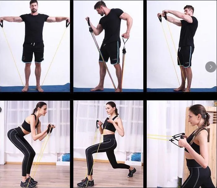 Latex Resistance Bands Set 12PCS Pull Rope Resistance Bands