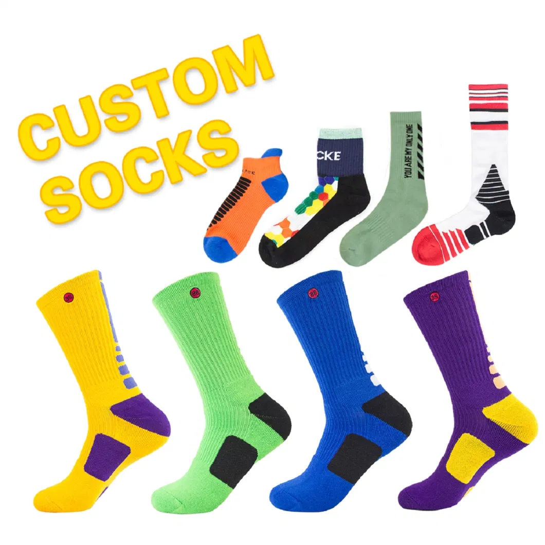 Wholesale Crew Cotton Men Women Customized DOT Printed Socks