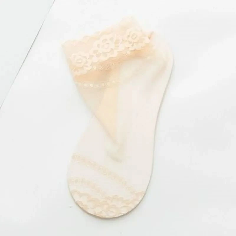 New MID-Calf Cotton Sole Lace Women Short Socks