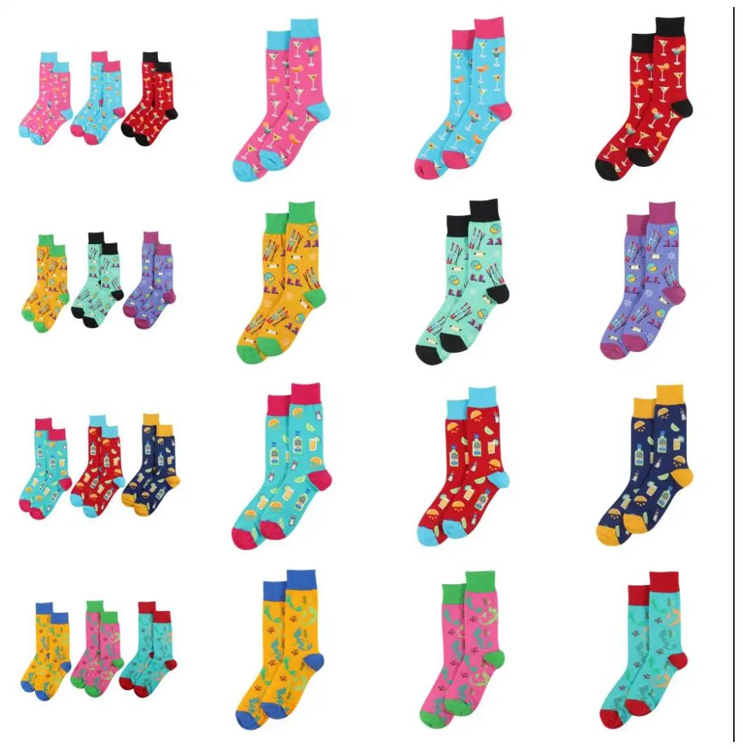 Personalized Logo Embroidered Custom Design Pattern Men Cotton Tube Fashion Socks Sox Crew Sport Socks