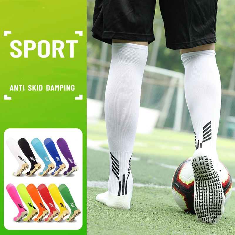 Wholesale Sport Unisex Soccer Football Non Slip Grip Crew Cotton Socks Anti Slip Soccer Men Cotton Basketball Rugby Sports Crew Football Grip Socks