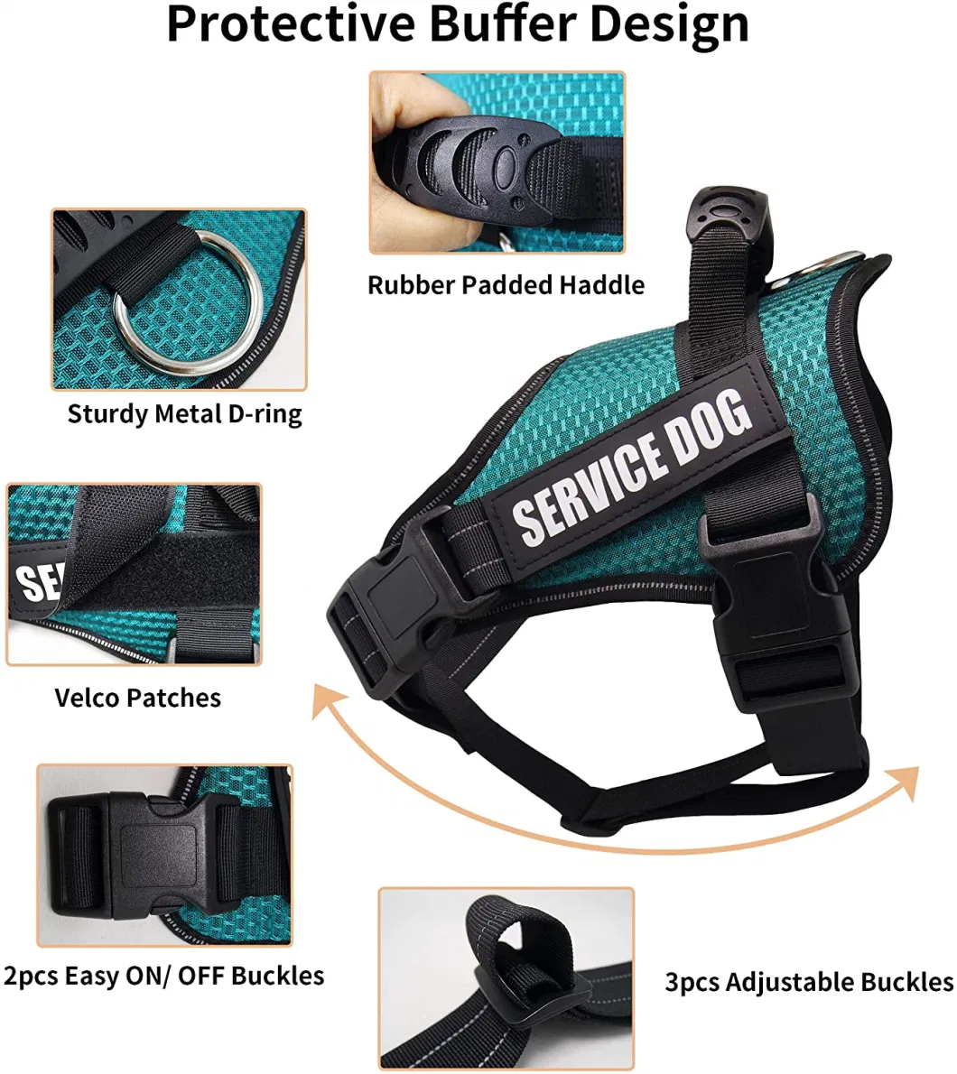 No Pull Dog Harness Adjustable Service Dog Vest Plusreflective Easy for Walking Training