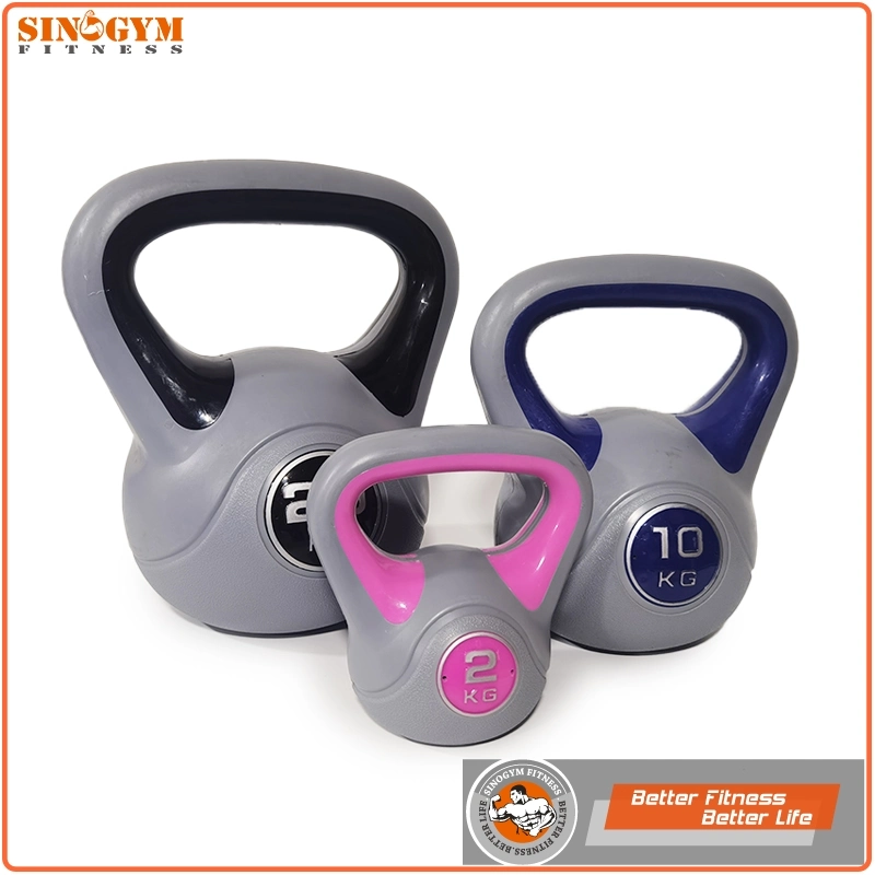 PE Plastic Vinyl Cement Weight Lifting Kettlebell