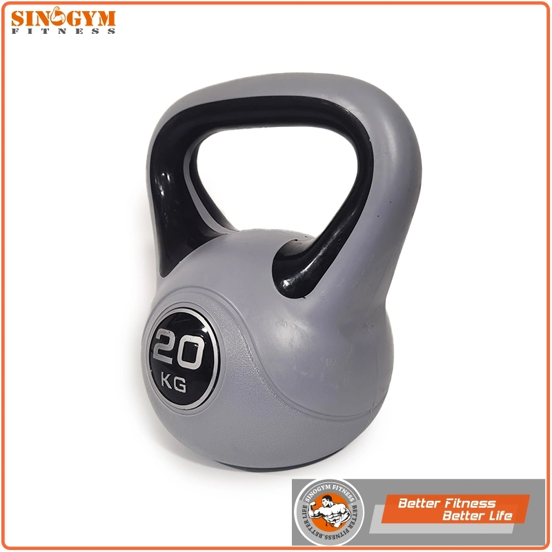 PE Plastic Vinyl Cement Weight Lifting Kettlebell