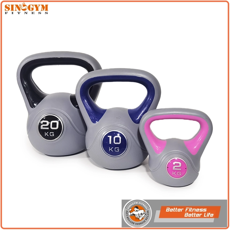 PE Plastic Vinyl Cement Weight Lifting Kettlebell