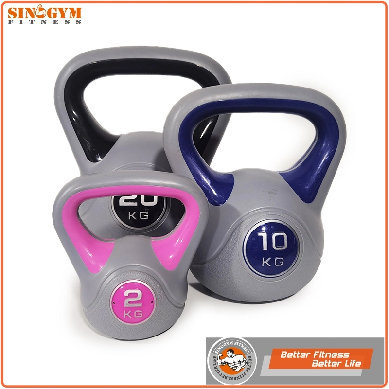 PE Plastic Vinyl Cement Weight Lifting Kettlebell