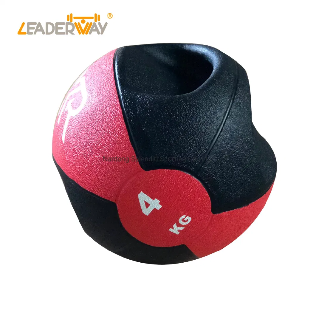 Non-Slip Rubber Workout Ball Weighted Fitness Medicine Ball with Handles Exercise Toning Ball Heavy Balon Medicinal