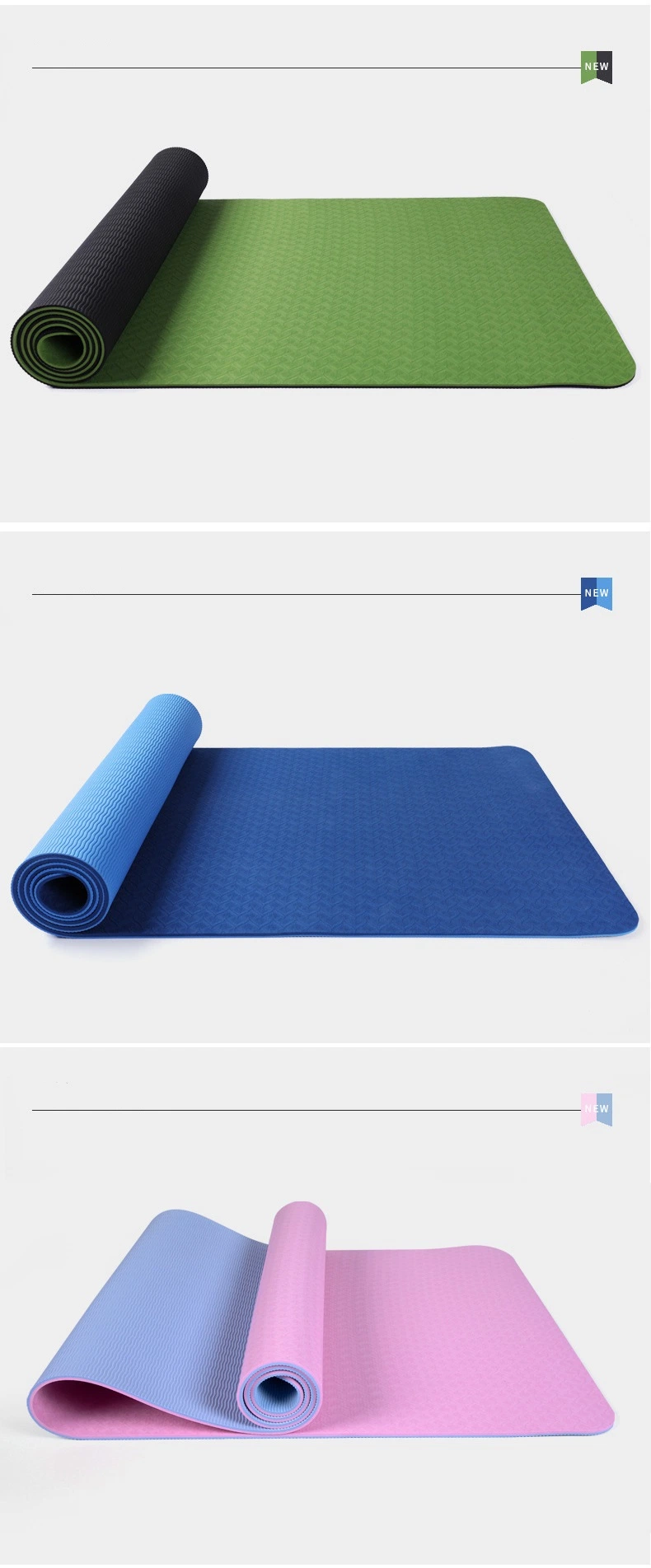 Yoga Exercise Mat Eco Friendly TPE Non Slip Yoga Mat