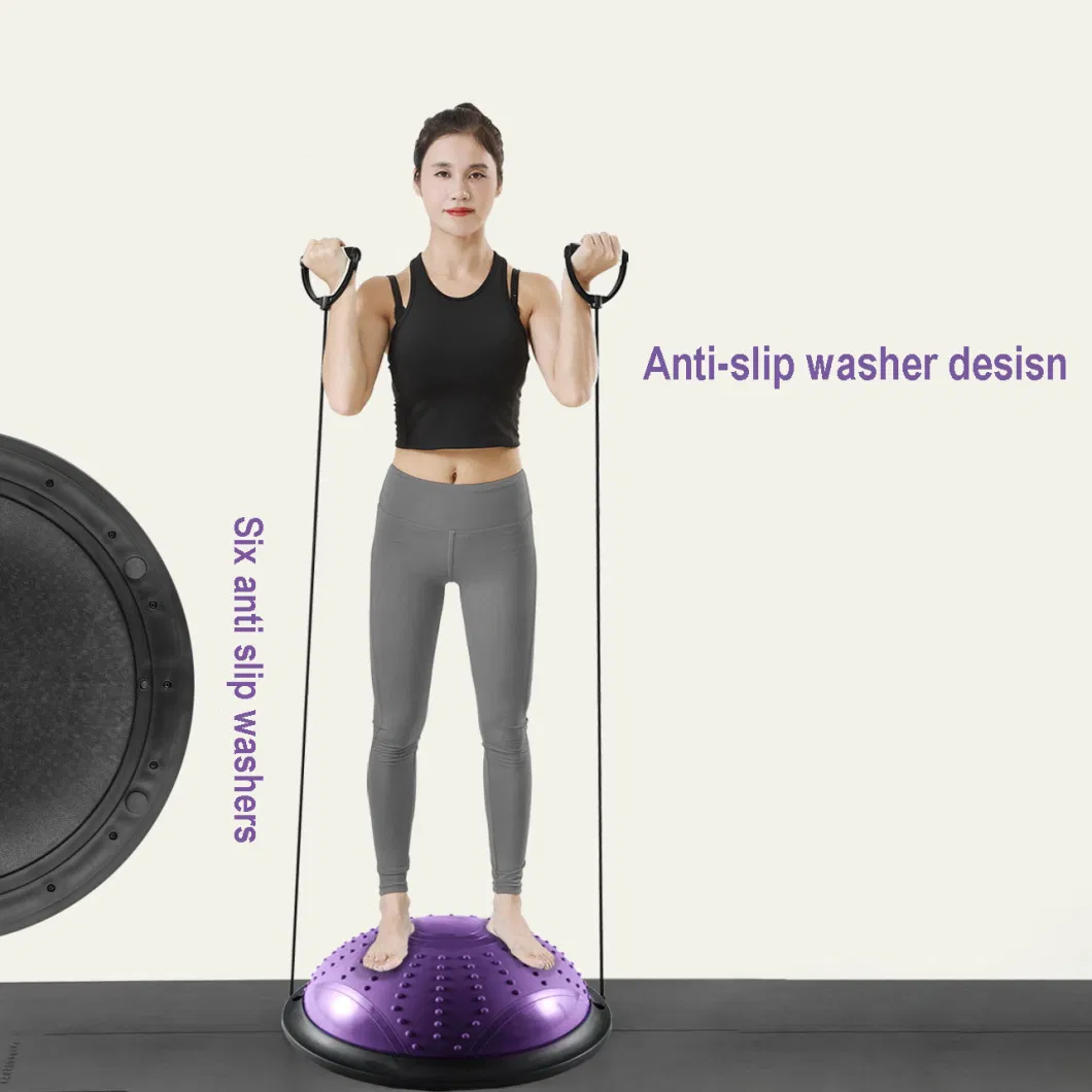 Home Fitness Non-Slip 46cm Massage Bosu Balance Yoga Half Ball