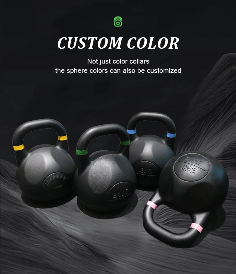 Factory Directly Sale Gravity Cast Iron Powder Coated Kettlebell Black Kettlebell