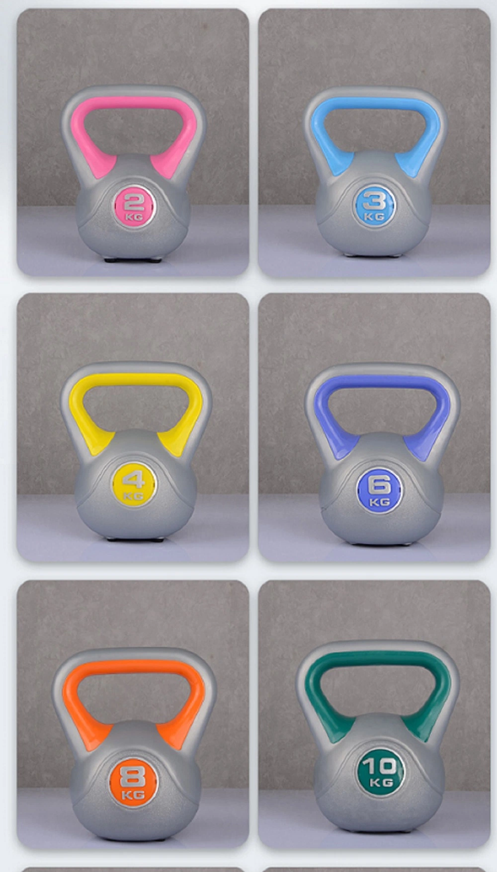 Kettlebell Vinyl Weight Set for Unisex, Multi-Color Kettle Bell Training Provides Full Body Fitness Wbb18358