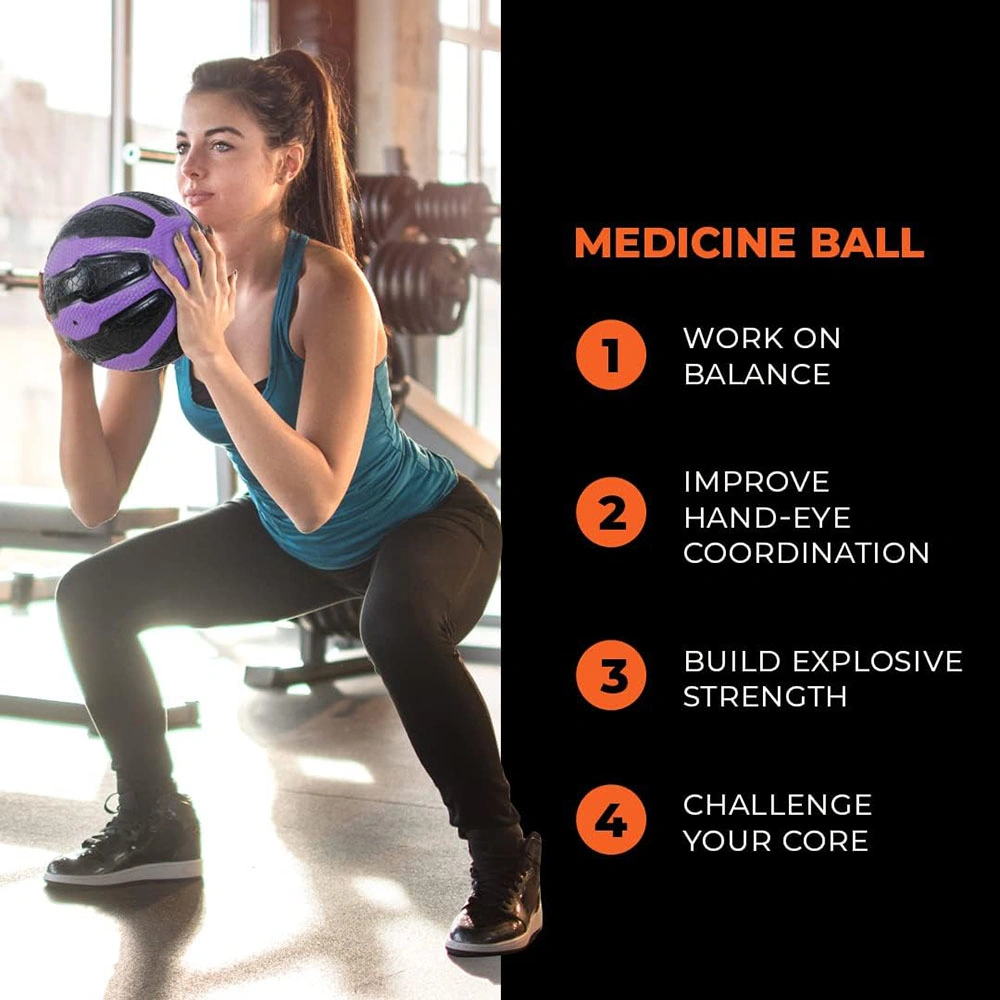 Gym Rubber Medicine Ball Use Fitness Durable Medicine Wall Ball for Weight Training Home