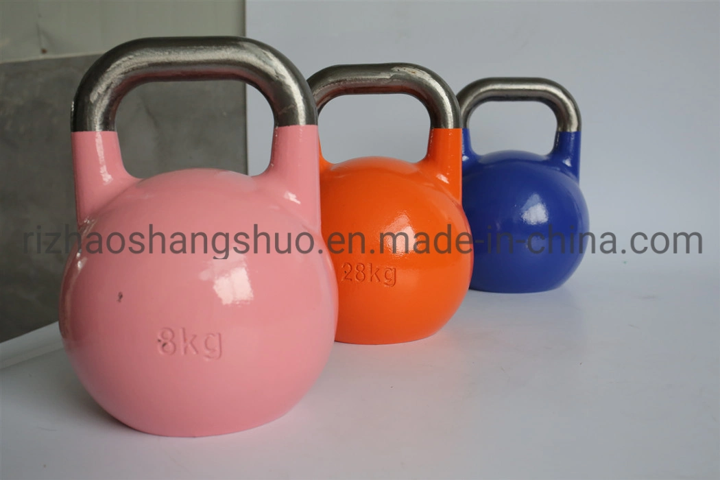 Custom Colorful PVC Dipping Coated Vinyl Color DIP Plastic Gym Power Block Kettlebells Cast Iron Competition Kettlebell