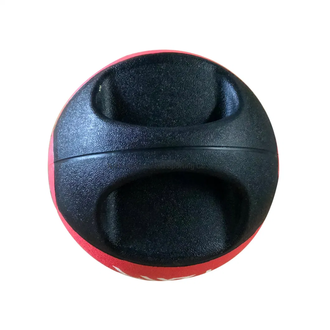 Non-Slip Rubber Workout Ball Weighted Fitness Medicine Ball with Handles Exercise Toning Ball Heavy Balon Medicinal