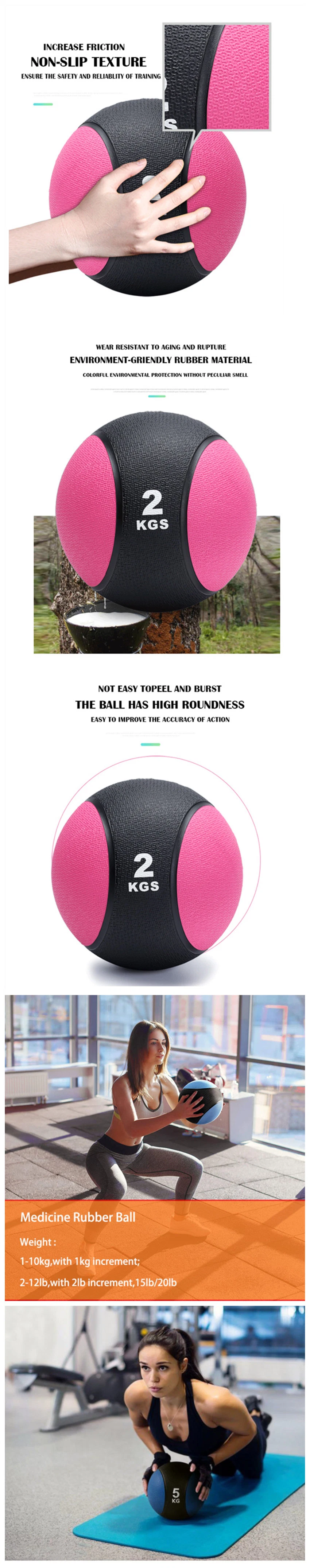 Gym Equipment Sporting Goods Body Building Durable Rubber Exercise Medicine Ball Weight Exercise Rubber Slam Ball