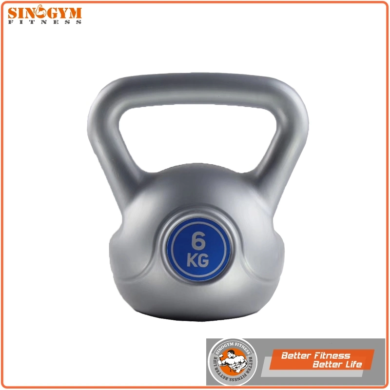 Single Color Plastic Cement Fitness Exercise Strength Training Kettlebells