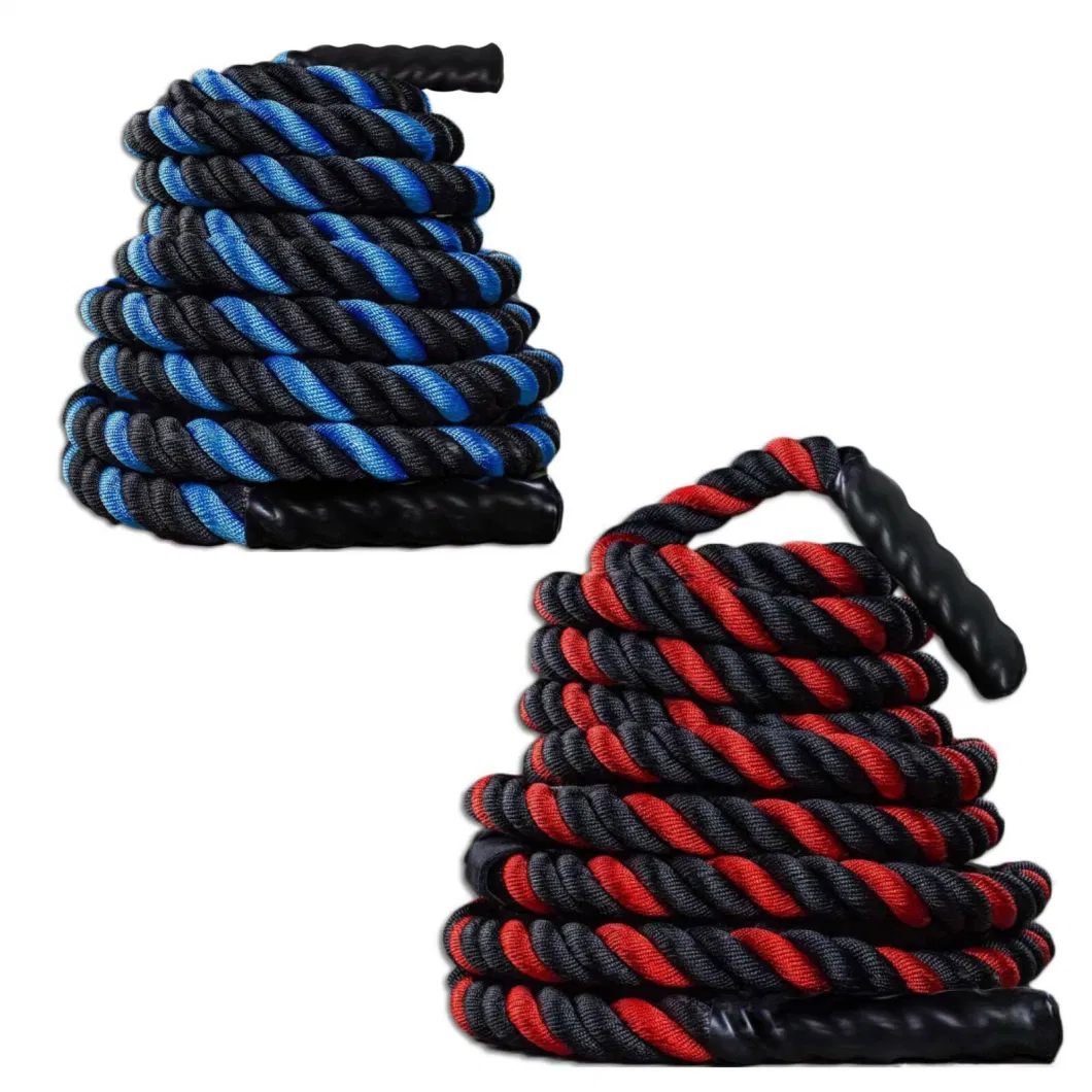 K0041 Gym Fitness Equipment Training Rope 3 Strands Polyester Fibre Training Battle Rope/ Exercise Rope