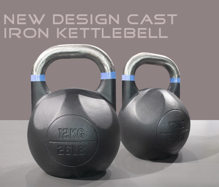 Factory Directly Sale Gravity Cast Iron Powder Coated Kettlebell Black Kettlebell