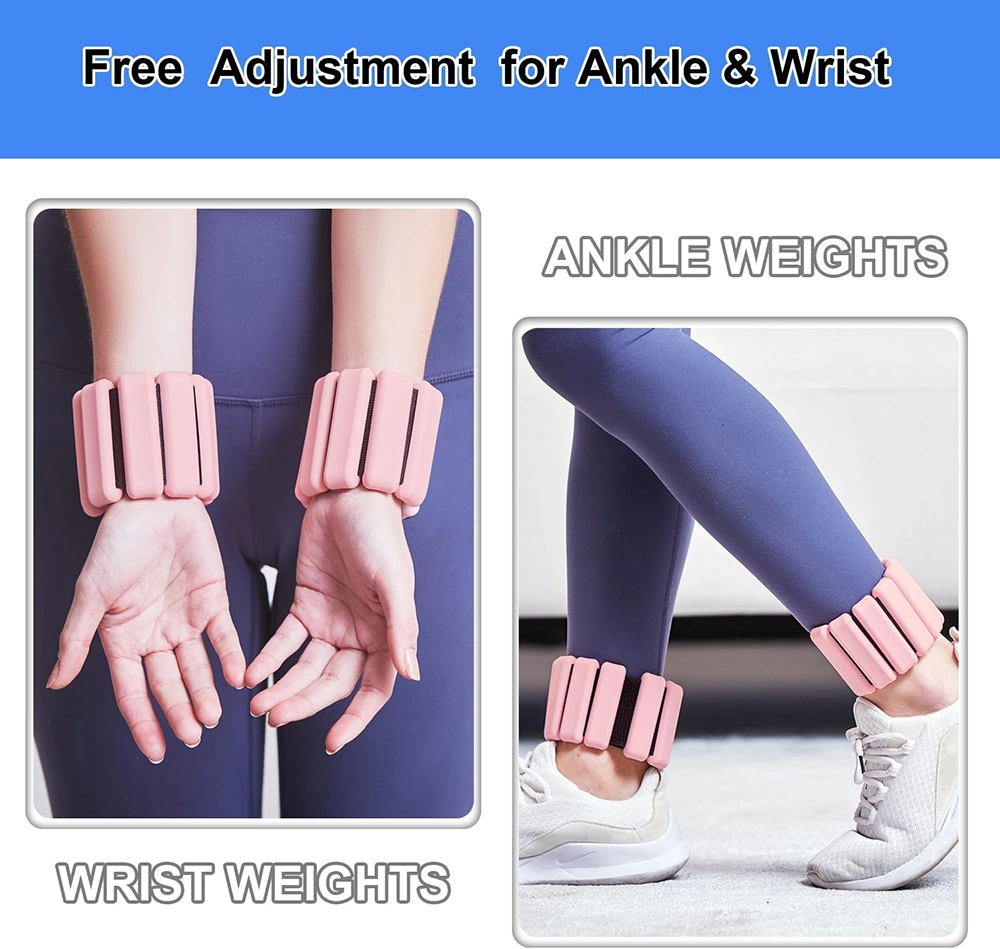 Adjustable Weighted Ankle Wristband Sport Yoga Fitness Silicone Jogging Weight-Bearing Bracelet