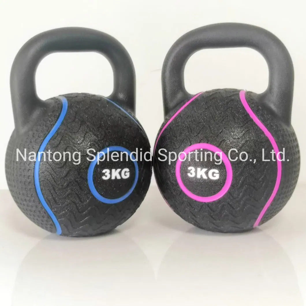 Fitness Gym Equipment Steel Competition Kettlebell Powder Rubber Colorful Coated Kettlebell