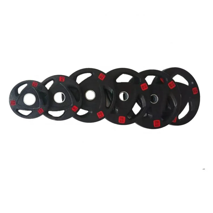 Wholesale Factory Price Fitness Power Training Rubber Coated Gym Plate Weight Lifting Standard Barbell Plate Rubber Weight Plate