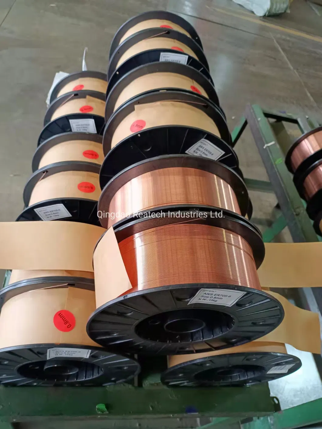 China Factory Wholesale Customized Brand 0.8 0.9 1.0 1.2 1.6mm CO2 MIG Mag Copper Welding Wire