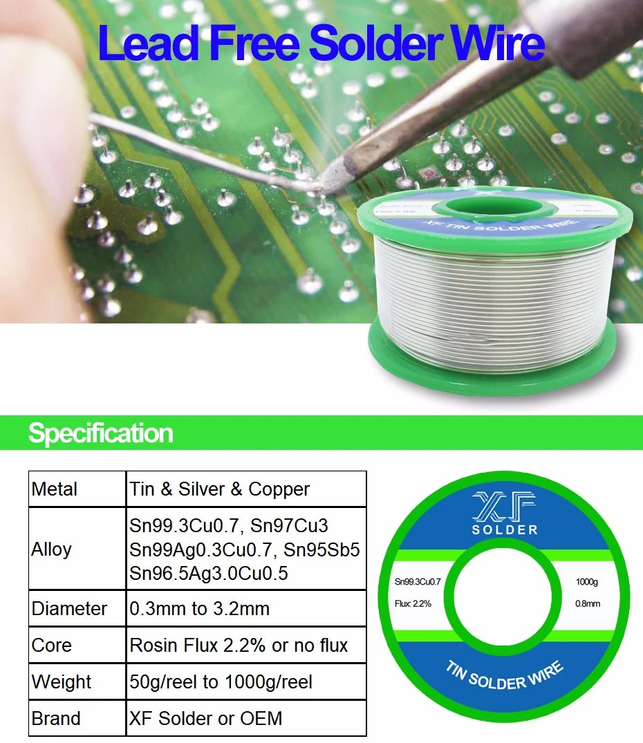 0.6mm 0.6 mm 250g 250 G Lead Free Solder Wire with Flux Alloy Sn99.3cu0.7 Wl993c07L06f