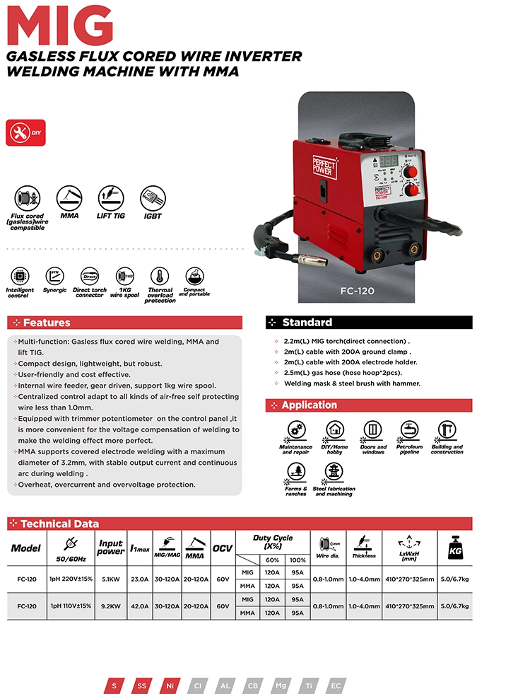 120A Aluminium Welding Machine MIG Welders Multifunctional 3 in 1 Multi Welder MIG TIG MMA Welders